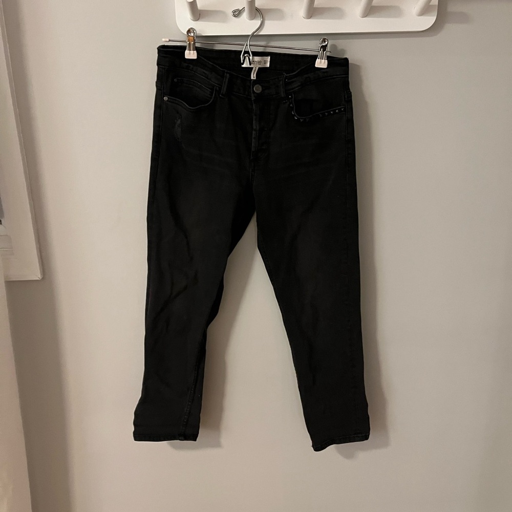 Mango distressed jeans with stud details